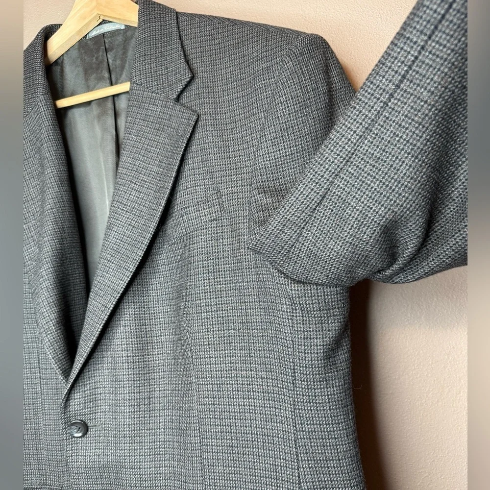 Oscar De La Renta Herringbone Classic Sport Coat Blazer Men's 44R 100% Wool